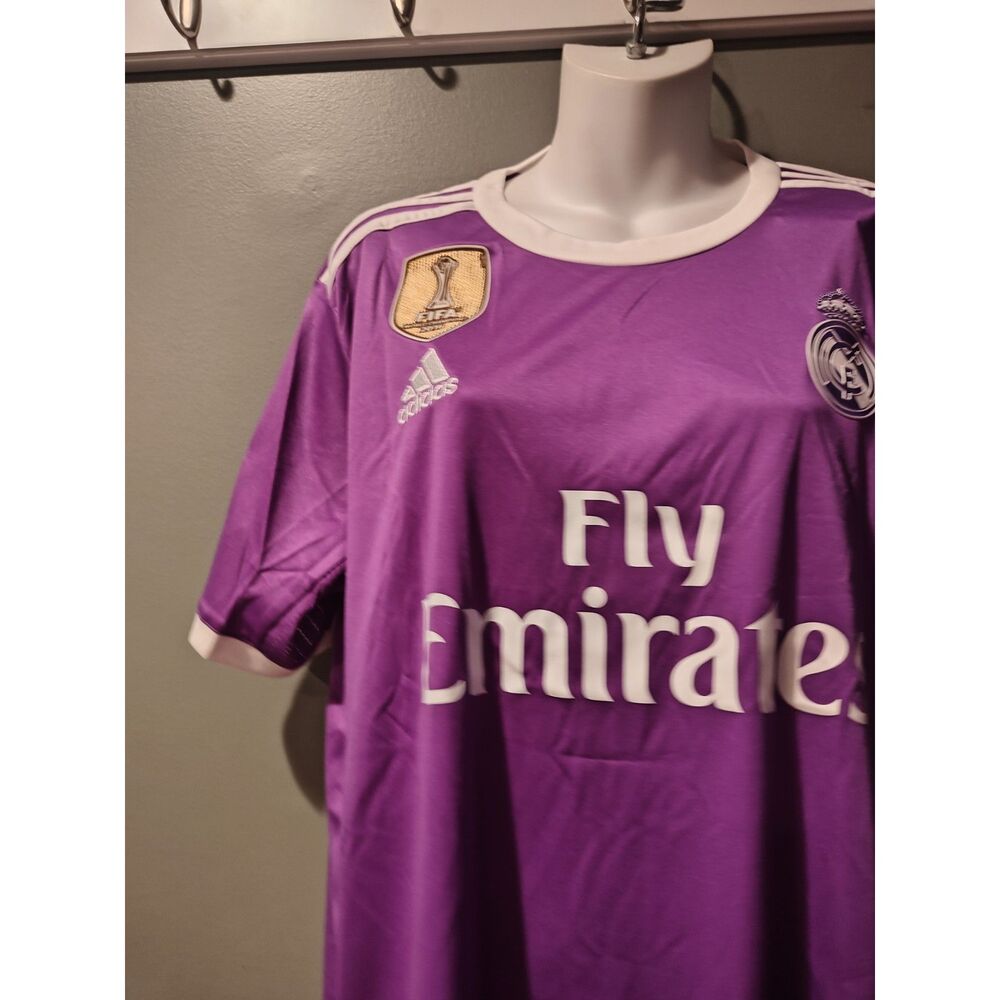 Adidas Real Madrid 2016-17 Purple Ronaldo Soccer Jersey Size L NWT